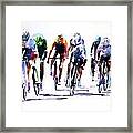 Racing Le Tour Framed Print