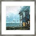 Rain On Rowing Club House Framed Print