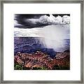 Rain Over The Grand Canyon Framed Print