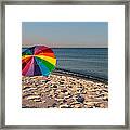 Rainbow On The Beach Framed Print
