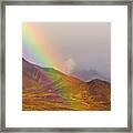 Rainbow Over Fall Tundra In Denali Framed Print