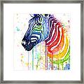 Rainbow Zebra - Ode To Fruit Stripes Framed Print