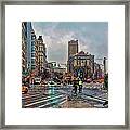 X-ing Broadway Framed Print