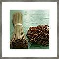 Raw And Cooked Pasta Framed Print