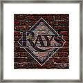 Rays Baseball Graffiti On Brick Framed Print