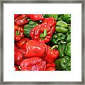 Red And Green  Peppers Union Square Farmers Market Framed Print