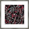 Red And Grey Paint Splatter I Framed Print