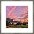 Red Barn Sunset Framed Print