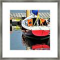 Red Boat Reflections Rockland Maine Framed Print