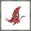 Red Butterfly Fantasy Designs Abstract Holiday Art By Omaste Wit Framed Print