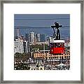 Red Cable Car Over Barcelona Framed Print