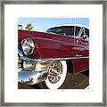 Red Cadillac At The Palms Framed Print