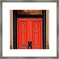 Red Door On New York City Brownstone Framed Print