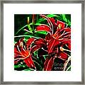 Red Lilies Expressive Brushstrokes Framed Print