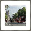 Red London Bus In Whitehall Framed Print