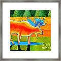 Red Moose Framed Print