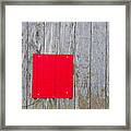 Red Square On A Wall Framed Print