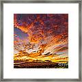 Red Sunset Behind The Waianae Mountain Range Framed Print