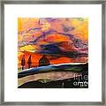 Red Sunset With Building Framed Print
