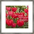 Red Tulips With Scripture Framed Print