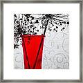 Red Vase With Dried Flowers Framed Print