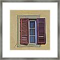 Red Window Shutters Of Florence Framed Print