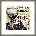 Red Wine Text Framed Print