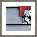 Red Wood Window Shutter Iii Framed Print