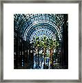 Reflecting On Palm Trees And Arches Framed Print