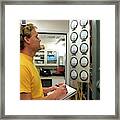 Researcher Recording Air Pollution Levels Framed Print