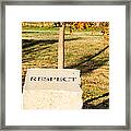 Respect On Stone In Autumn Framed Print