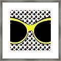 Retro Yellow Cat Sunglasses Framed Print