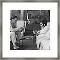 Richard Burton And Elizabeth Taylor Playing Gin Framed Print