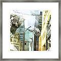 Ripped Cityscape Framed Print
