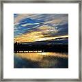 River Shine Reflection Sunset Framed Print
