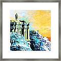 Rock Hewn Monastery Ad-deir Framed Print