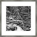 Rocky Mountain Stream In Black And White Framed Print