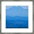 Rocky Mountains Twin Peaks Blue Haze Layers Framed Print