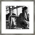 Rosa Parks On Bus Framed Print