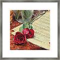 Roses And Debussy Framed Print