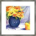 Roses And Sunflowers Framed Print