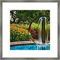 Round Water Sculpture Prescott Park Garden Framed Print