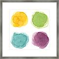 Round Watercolor Spots Framed Print