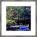 Row Boat At Dock Framed Print