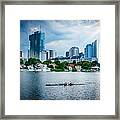 Rowing Boat And The Skyline Of Vienna Framed Print