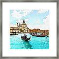 Rowing In Venice Framed Print