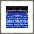 Rows Of Blue Seats In Stadium Framed Print