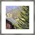 Rustic House And Tree Framed Print