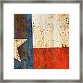Rusty Texas Flag Rust And Metal Series Framed Print