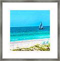 Sailboat And Chairs Framed Print